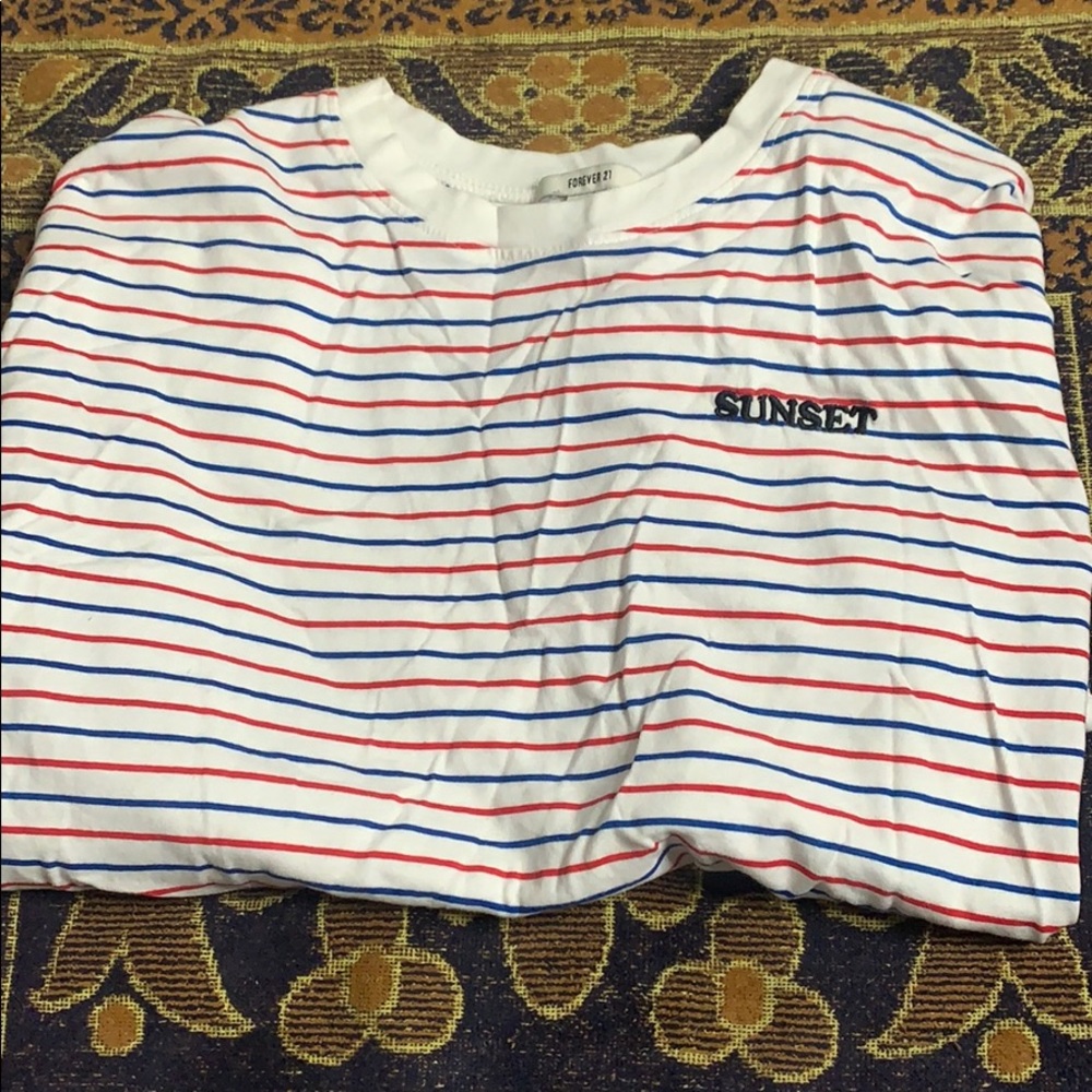 cute red, white, and blue crop top